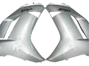Fairings Kawasaki ZX6R ZX636 Silver Ninja ZX6R Racing  (2007-2008)