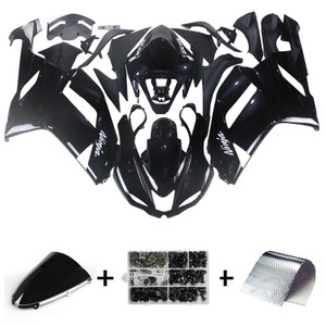Fairings Kawasaki ZX6R ZX636 Black Ninja Racing  (2007-2008)