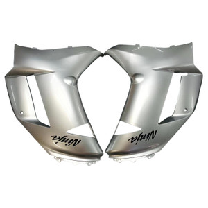 Fairings Kawasaki ZX6R ZX636 Silver Ninja Racing  (2007-2008)