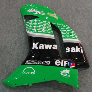Fairings Kawasaki ZX6R ZX636 Green Black  ZX6R Racing  (2007-2008)