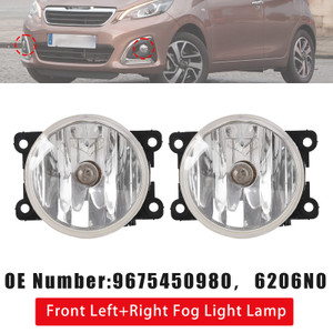 2x Front Fog Light Lamp 9675450980 For Peugeot 208 308 2008 2013-2019