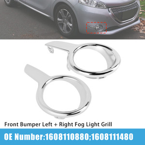 Left + Right Fog Light Grill 1608110880 1608111480 For Peugeot 208 2012-2015