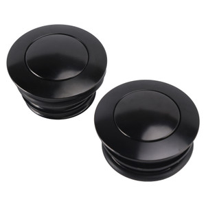 Black Pop-Up Gas Cap Set Vented For Softail Dyna Road King FXR 1982-2010