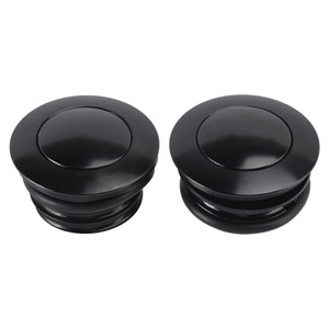 Black Pop-Up Gas Cap Set Vented For Softail Dyna Road King FXR 1982-2010
