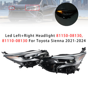 Led Left+Right Headlight 81150-08130 81110-08130 For Toyota Sienna 2021-2024