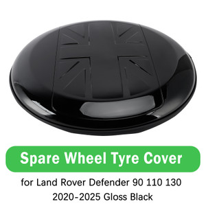 Spare Wheel Tyre Cover for Land Rover Defender 90 110 130 2020-2025 Gloss Black