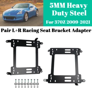 Pair L+R Heavy Duty 5MM Racing Seat Bracket Adapter For Nissan 370Z 2009-2021