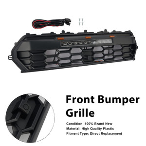 Black Front Bumper Grille Grill Fit Toyota Tacoma 2024+ With Led & Light Bar