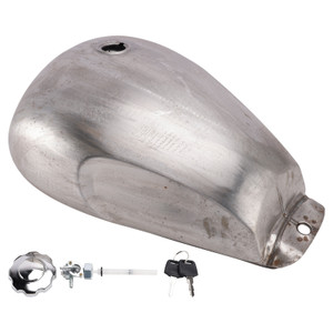 Scrambler Style Motorcycle Fuel Gas Tank 11L with Kneedents Bare Metal Unpainted
