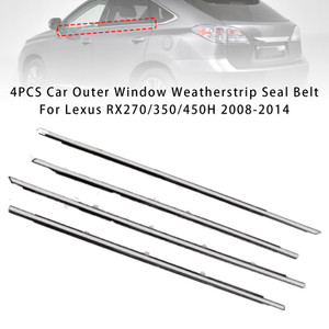 4Pcs Car Outer Window Weatherstrip Seal Belt For Lexus RX270/350/450H 2008-2014