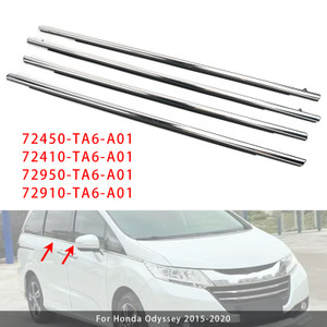 4PCS Car Window Weatherstrip Chrome 72450-TA6-A01 For Honda Odyssey 2015-2020