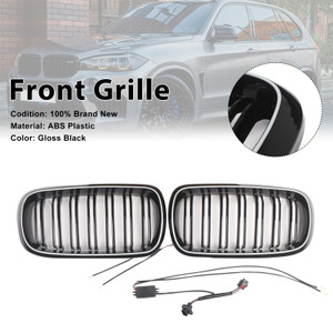 Double Slat Front Bumper Kidney Grille Fit BMW X5/X6 F15 F16 2013-2018
