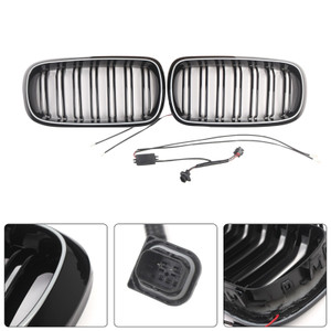 Double Slat Front Bumper Kidney Grille Fit BMW X5/X6 F15 F16 2013-2018