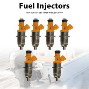 6PC E7T25080 Fuel Injectors 60V-13761-00-00 For Yamaha Outboard 250 300 HP