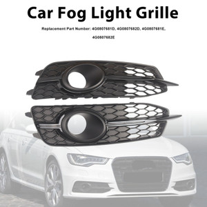 2X Car Front Bumper Fog Light Grilles For Audi A6 C7 S-Line 2012-2014