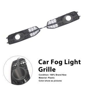 2X Car Front Bumper Fog Light Grilles For Audi A6 C7 S-Line 2012-2014