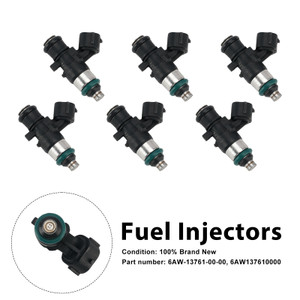 6PC Fuel Injectors 6AW-13761-00-00 For Yamaha Outboard 225/250/300/350HP