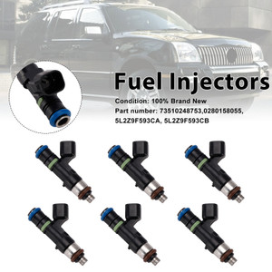 6PC 0280158055 Fuel Injectors 5L2Z9F593CA For Mercury Mountaineer Ford Explorer