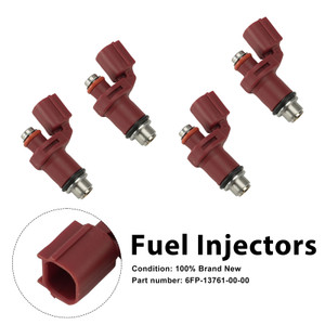 4PC Fuel Injectors 6FP-13761-00-00 For Yamaha Outboard 75HP 90HP