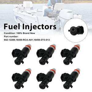 6PC 842-12289 Fuel Injectors 16450-RCA-A01 16450-ZY3-013 For Honda Outboard