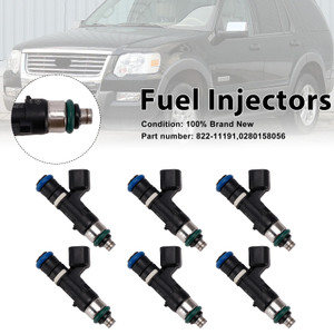 6PC 822-11191 Fuel Injectors 0280158056 For Mercury Mountaineer Ford