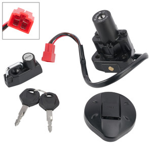 4-Wire Ignition Switch Fuel Cap Helmet Lock Set For Yamaha XT 250 X Serow 05-17