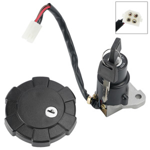 4-Wire Ignition Switch Fuel Cap Lock Set For Yamaha XT250 XT350 1985-1986
