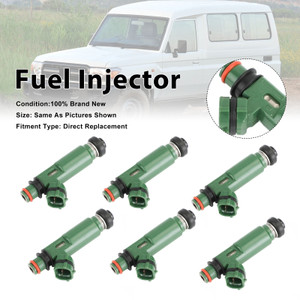 6Pcs Fuel Injector For Toyota Landcruiser FZJ78 1FZ-FE 1999-06 23250-66010