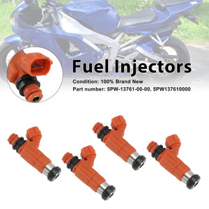 4PC Fuel Injectors 5PW-13761-00-00 For Yamaha YZF R1 YZF-R1 2002-2003