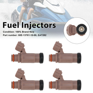 4PC EAT282 Fuel Injectors 60E-13761-10-00 For Yamaha PWC FX SX AR VX