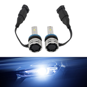 LED Headlight Bulb Kit Hi/Low Beam H8 H9 H11 12V 24W 6500K Fan Cooling For HELLA