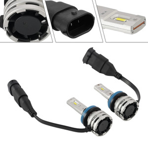 LED Headlight Bulb Kit Hi/Low Beam H8 H9 H11 12V 24W 6500K Fan Cooling For HELLA