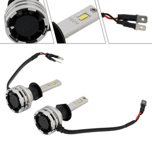 LED Headlight Bulb Kit High Low Beam H1 12V 24W 6500K Fan Cooling For HELLA