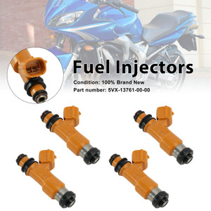 4PC Fuel Injectors 5VX-13761-00-00 For Yamaha FZ6 04-09 FZ6R 09-17