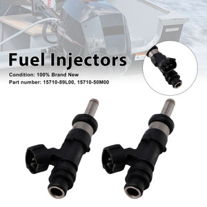 2PC 15710-89L00 Fuel Injectors 15710-50M00 For Suzuki Outboard 15HP 9.9HP 20HP