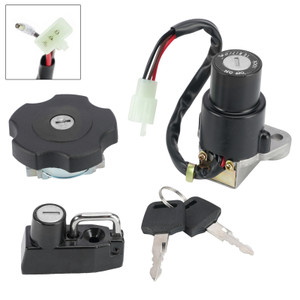 4-Wire Ignition Switch Fuel Cap Helmet Lock Set For Yamaha XT 600K XT600 91-94
