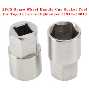 2PCS Spare Wheel Handle Cnc Socket Tool for Toyota Lexus Highlander 51942-28010