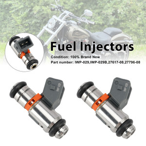 2PC Fuel Injectors IWP-029 For Electra Glide Street Glide Road King 08-17