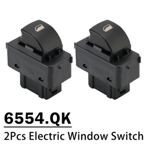 2Pcs Electric Window Switch 6554.QK for Citroen Berlingo 2008-2018 MPV