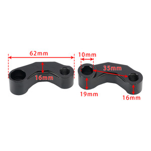 Pair Black Aluminum Mirror Extenders Risers Extension 10mm Universal Fit