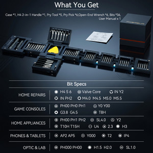 Unfold the All-in-One Home & Precision Toolkit 55 Pieces tools Screwdriver Set for iPhone