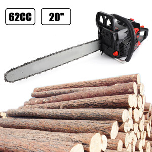 62cc Chainsaw 20" Bar Powered Engine 2 Cycle Gasoline Chain Saw Red