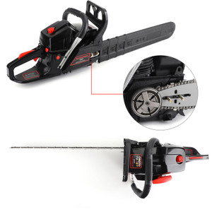 62cc Chainsaw 20" Bar Powered Engine 2 Cycle Gasoline Chain Saw Red