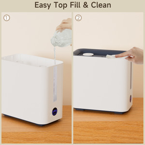 9.8L Large Capacity Humidifier 800ml/h Nano Four-Spray 50H Runtime 34dB Ultra-Quiet Top-Fill Smart Display with Timer & Auto Shut-Off