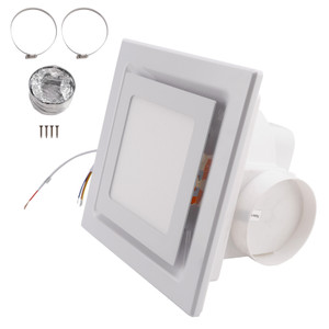 145 CFM 12" Bathroom Exhaust Fan 1.5sones Bath Fan Low Noise with Light