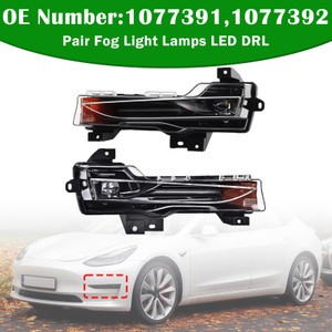 Pair Fog Light Lamps LED DRL For Tesla Model 3 Y 2017é?023