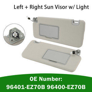 Left Right Sun Visor W/Light 96401-EZ70B 96400-EZ70B For Nissan Titan 2004-2024