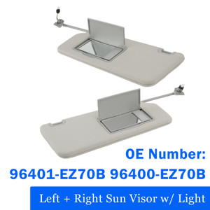 Left Right Sun Visor W/Light 96401-EZ70B 96400-EZ70B For Nissan Titan 2004-2024