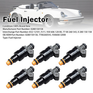 6Pcs Fuel Injector For Porsche 911 Base Carrera 3.2L 1984-1989 0280150158