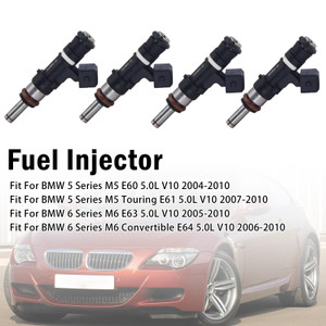 4Pcs Fuel Injector For BMW M5 E60 E61 M6 E63 E64 5.0L 2004-2010 0280158036